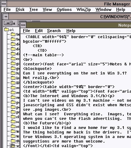Windows 3.1 Notes and Musings